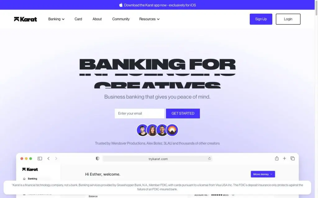 Karat - Banking for Influencers